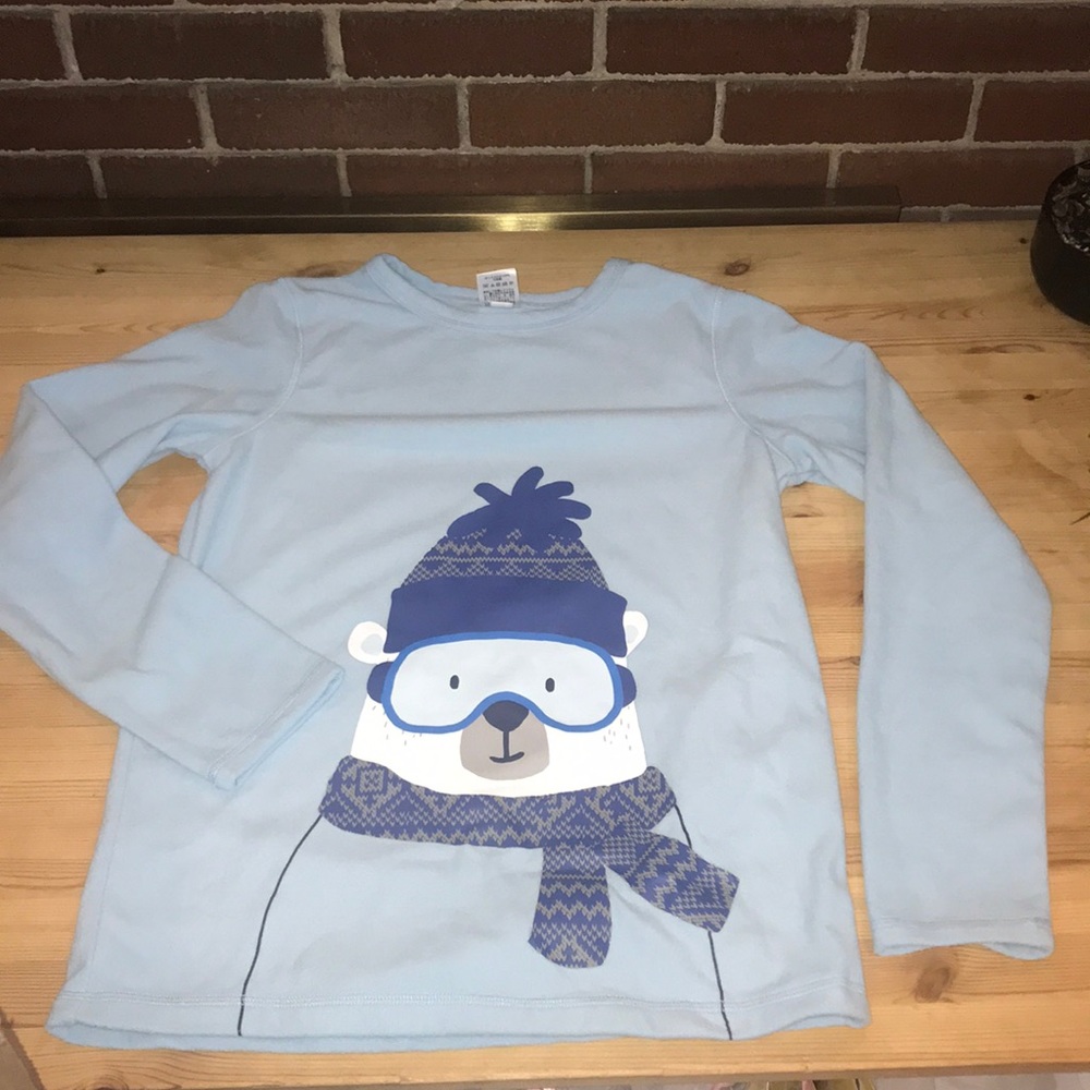 Girls Size 20 Lands End Polar Bear Pajama Top